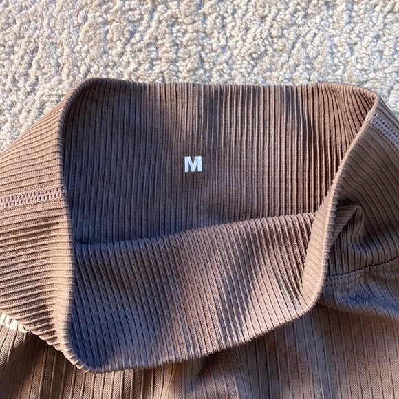 Brown Ribbed Workout Set - Picture 2 of 4